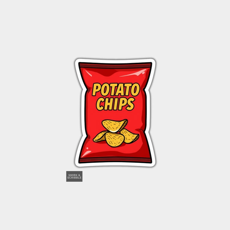 Funny Vinyl Sticker For Adults - Potato Chips Snack Packet