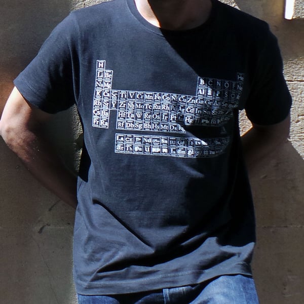 Typographic Periodic Table men's T shirt