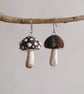 Half-Round Spotty Space Mushroom Earrings II - Image 4
