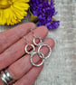 Sterling Silver Hammered 2 Circle Drop Earrings - JBJ1022 - Image 6