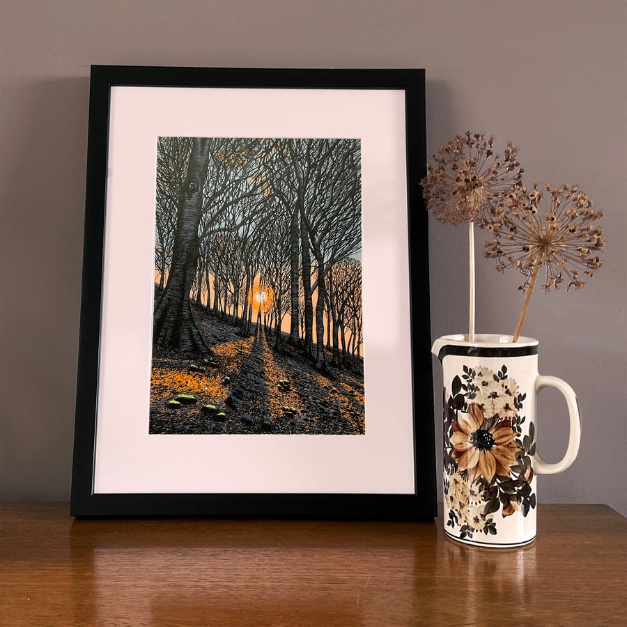 'Autumn Sunset' original screen print