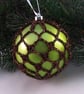 Christmas baubles boxed set of 6 large decorated with crochet lace (A42) - Image 9