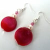 pink shell earrings