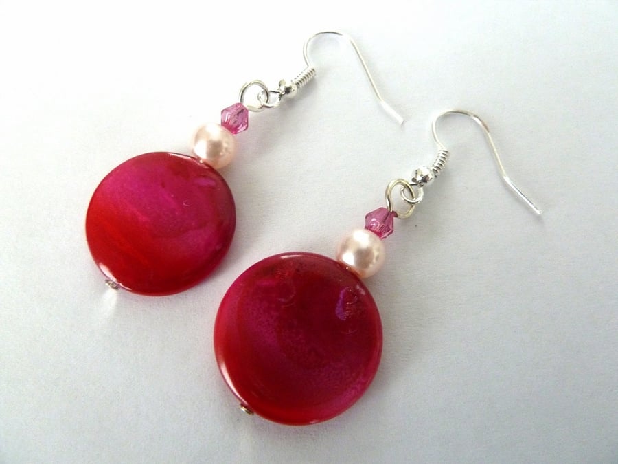 pink shell earrings