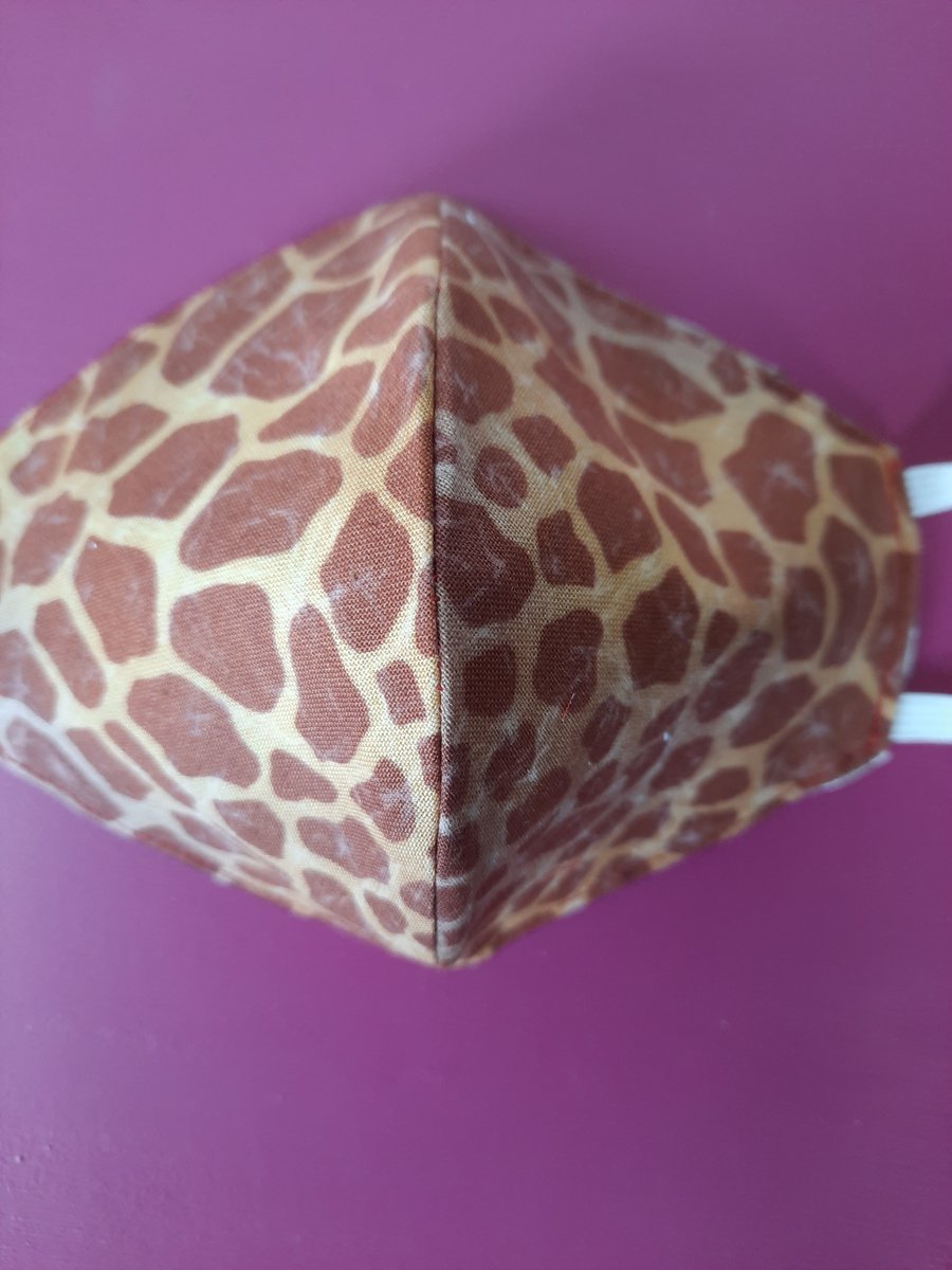 Giraffe print handmade reusable facemask 
