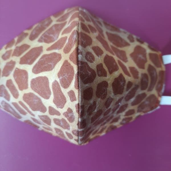 Giraffe print handmade reusable facemask 