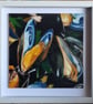 Mussels Original Oil Painting Canvas Panel Framed 20x20cm Shellfish Seafood