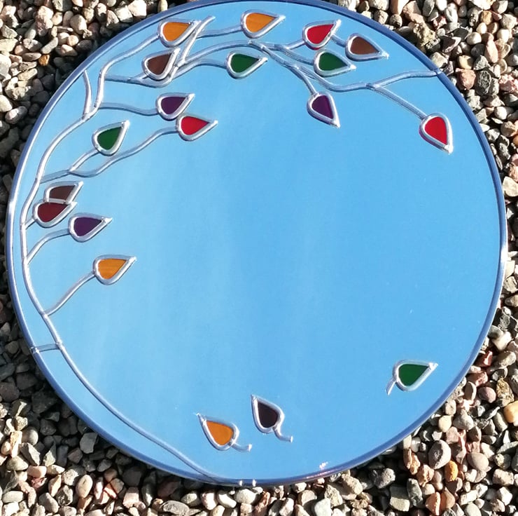 Funky Tree Branch Stained Glass effect Wall Mir... Folksy