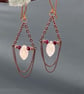 Elegant Ruby & Morganite Chandelier Earrings with Copper - Image 10