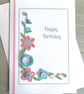 Handmade Birthday Card, Quilled Pink & Blue Floral Card - Image 3
