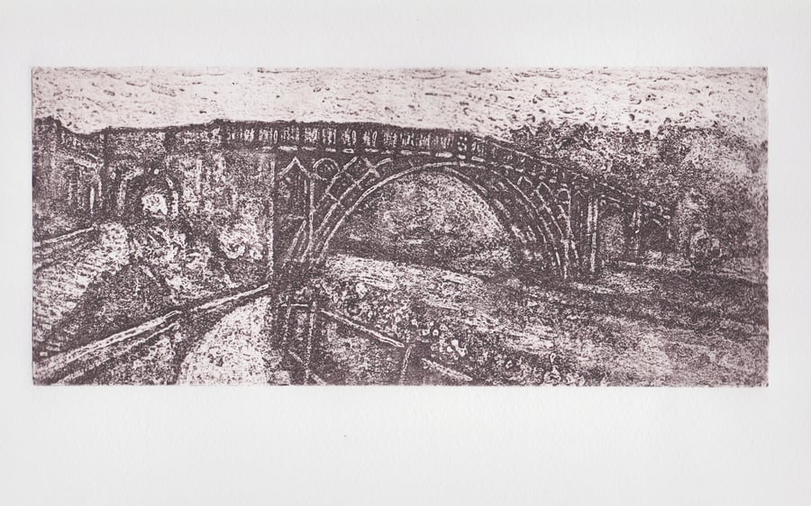 Ironbridge Limited Edition Hand Pulled Collagraph Print Shropshire