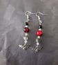 Gothic beaded bat charm dangle earrings  - Image 5