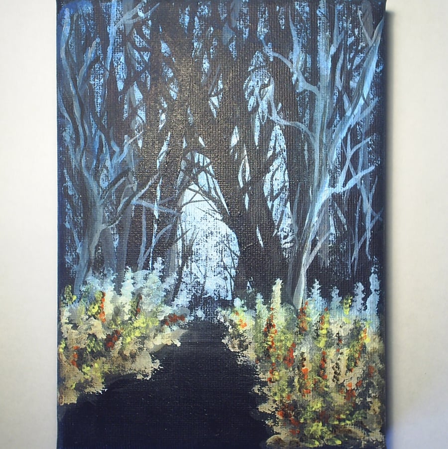 7x5 box canvas acrylic woodland walk