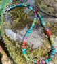 Silver and gemstone bead necklace bright summer accessory  - Image 2