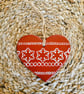 Beautiful Hand Painted Wooden Heart Christmas Decoration - Image 3