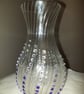 Beautiful Hand Sparkled Upcycled Clear Vase with Purple Sparkles, Vase, Purple, 