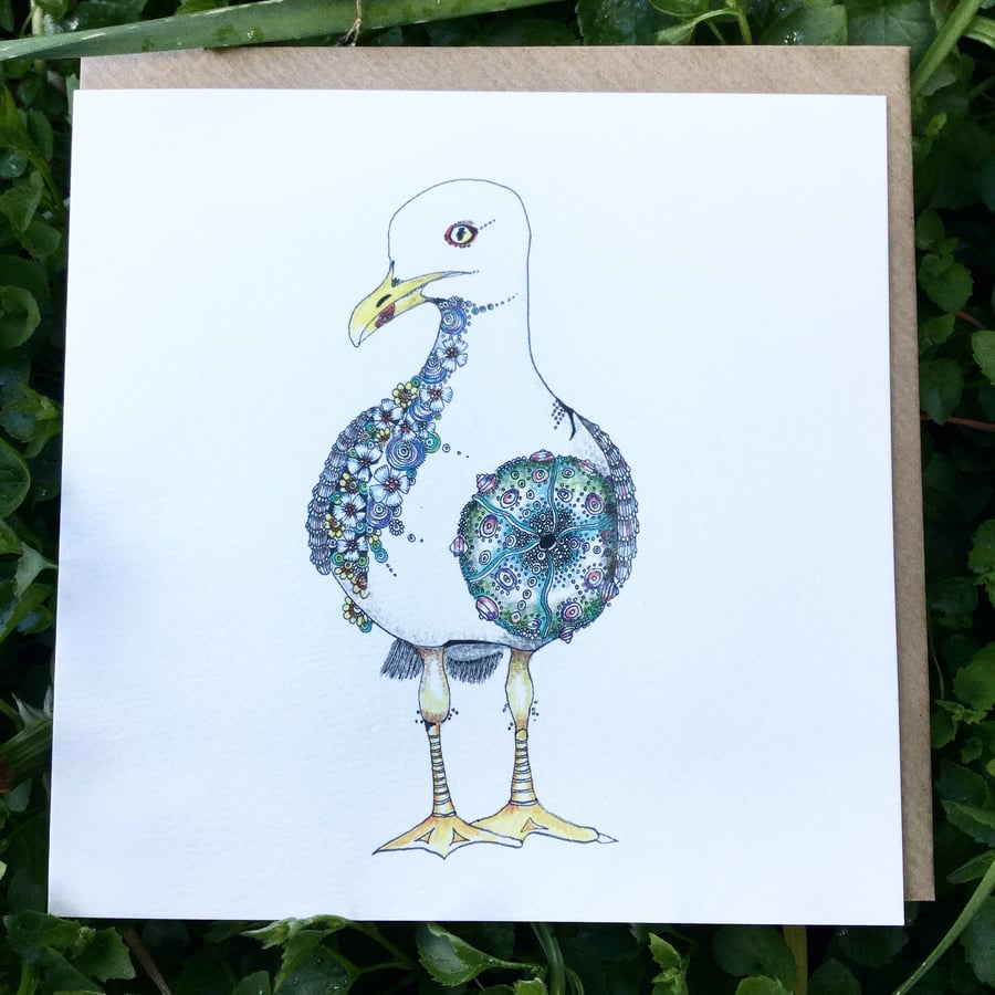 Seagull greeting card 