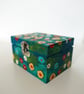 Teal Floral Hand painted Box, Wildflowers Pattern, Storage for Jewellery  - Image 9
