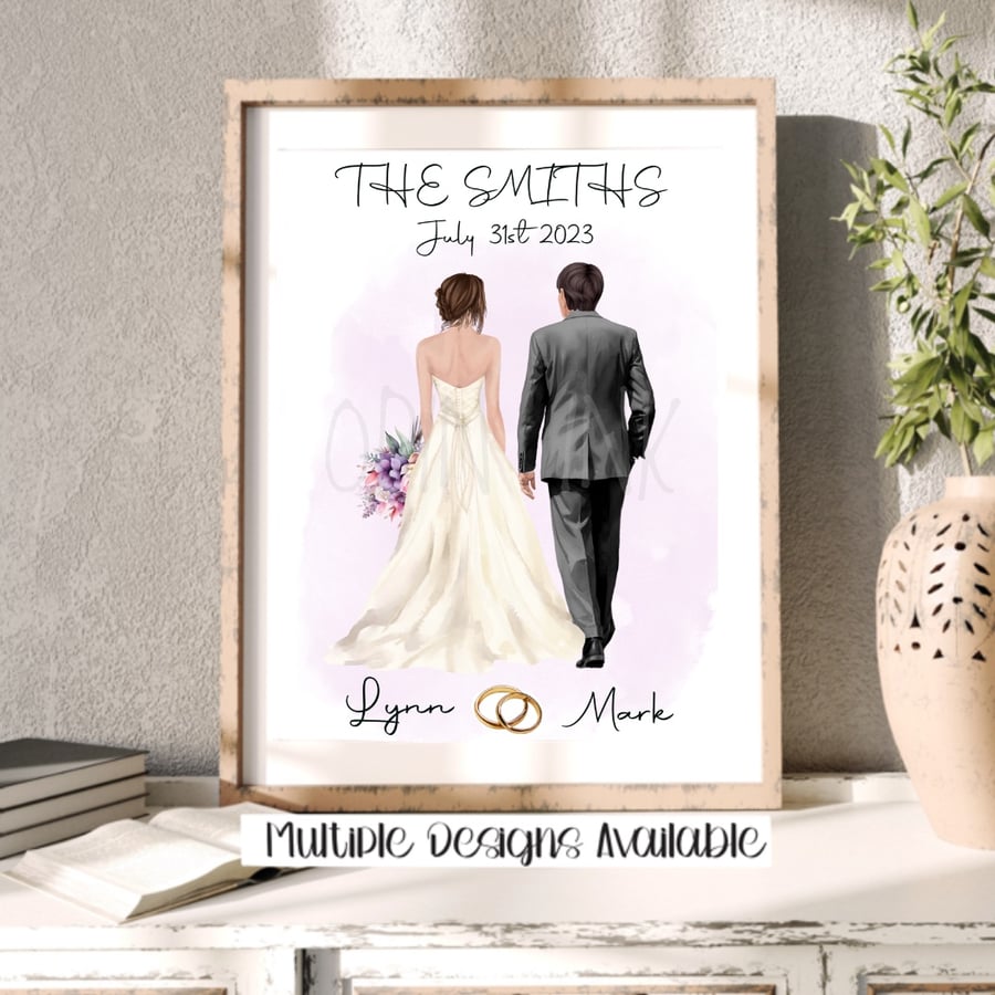 Personalised Wedding gift for couple,Bride and Groom Custom Print, Wedding Print