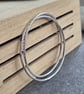 Interlocking silver bangle set, Hammered double bangle - Image 3