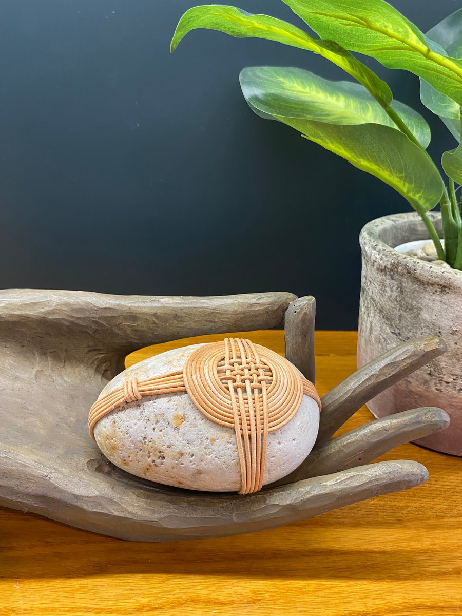 Leather Wrapped Meditation Stone