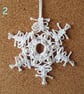 Beaded snowflake Christmas tree decoration - Image 3