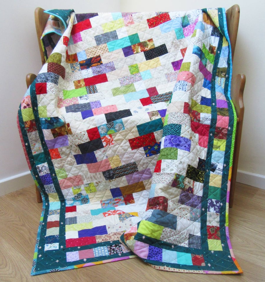 Multi-coloured Patchwork Quilt Throw