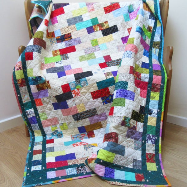 Multi-coloured Patchwork Quilt Throw