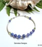 AA Tanzanite & Peridot Bangle Style Sterling Silver Bracelet  - Image 6