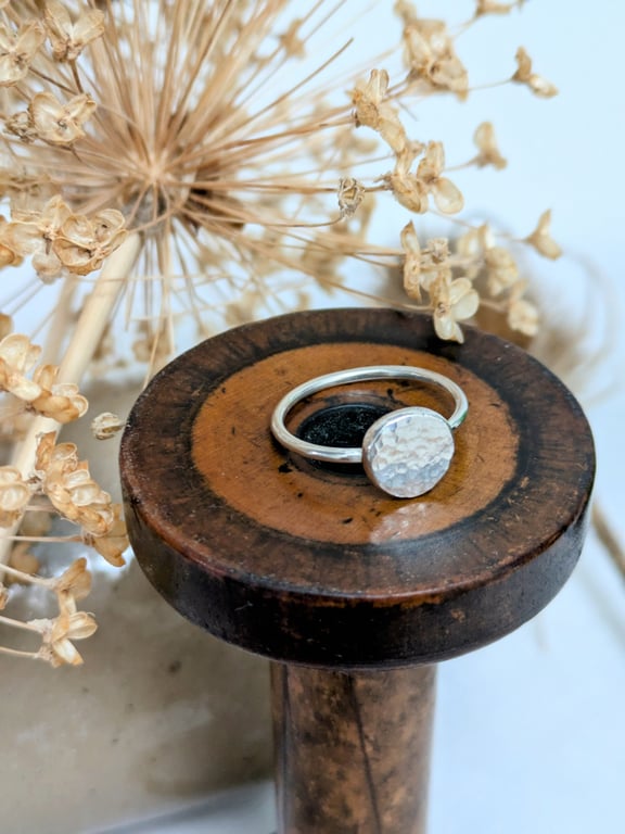 Sterling silver pebble ring 