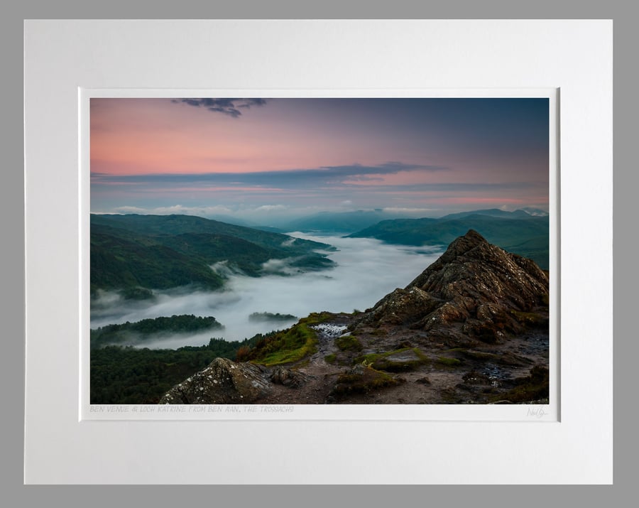 Ben Venue & Loch Katrine from Ben A'an - A3 (50x40cm) Unframed Print