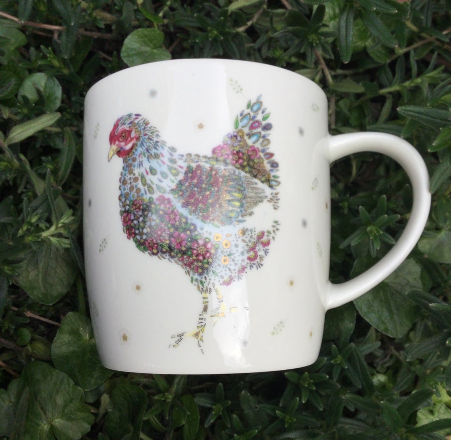 Fleur the Chicken bone china mug