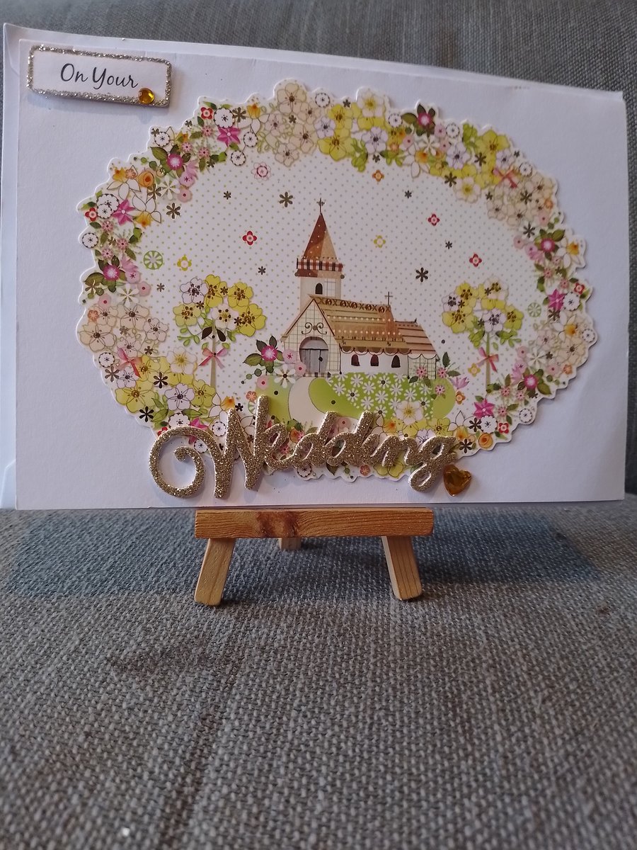 Floral Church Wedding Handmade card