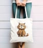 Cat Fun Cat Tote  Cotton Shopping Bag.