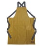 One-of-a-kind Ochre Denim Patchwork Apron, Adjustable Crossback, Upcycled - Image 3