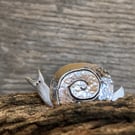 Whimsical sterling silver snail pin