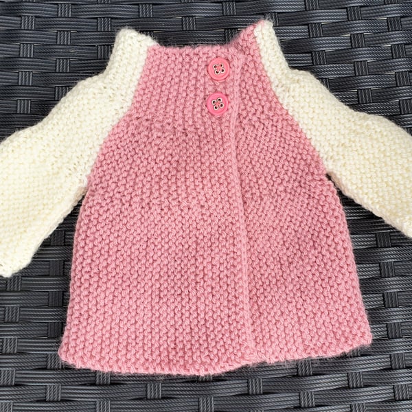 Preemie Baby Hand Knit Cardigan, Tiny Baby