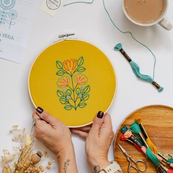 Summer Bloom - Fabric only embroidery kit