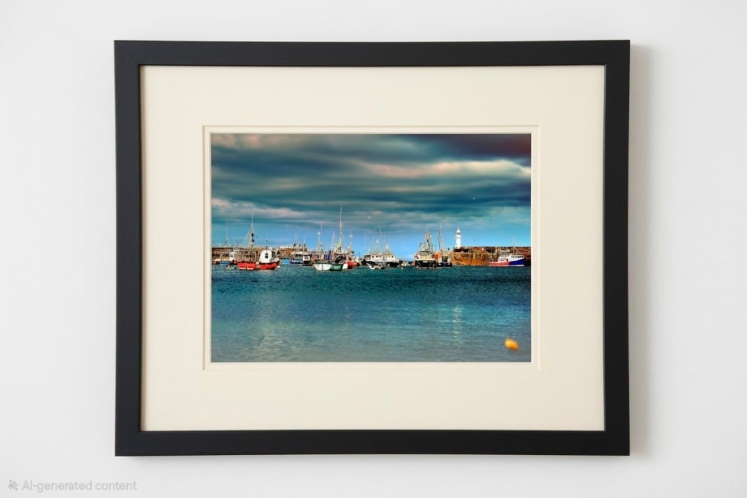 Mevagissey Harbour Storm Clouds – Cornwall Coastal Photography Print