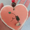 9cm Hand Painted Heart, Sea Glass Decoration, Bird, Heart, Thank You Gift