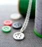 Silver Button Necklace - Sewing Jewellery Gift - Image 1