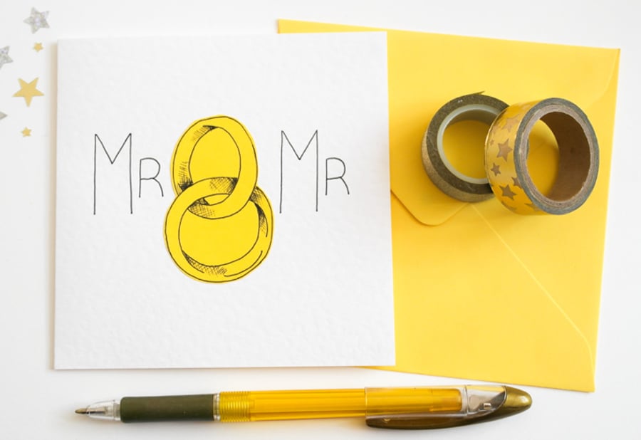 Greeting Card, Civil Partnership Card, Same Sex Wedding Card, Mr And Mr Wedding