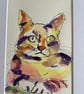 Innocent Cat - original watercolour based on the game 'The Minister's Cat' - Image 2