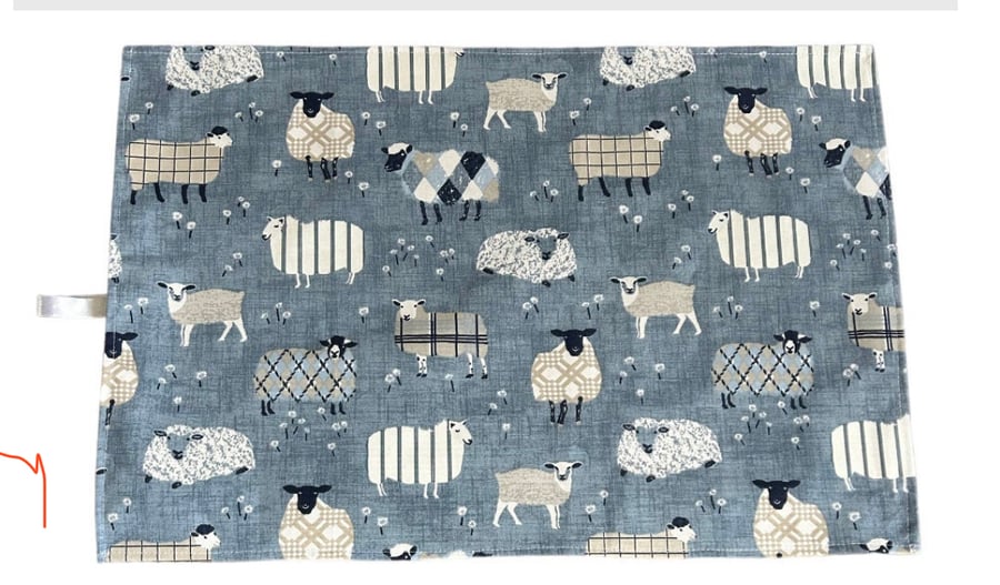 Sheep in Jumpers Print Large Cotton Linen Tea Towel