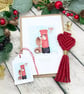 Hedgehog Sending Love Card, Gift Tag & Macrame Heart Keyring Set - Christmas - Image 1
