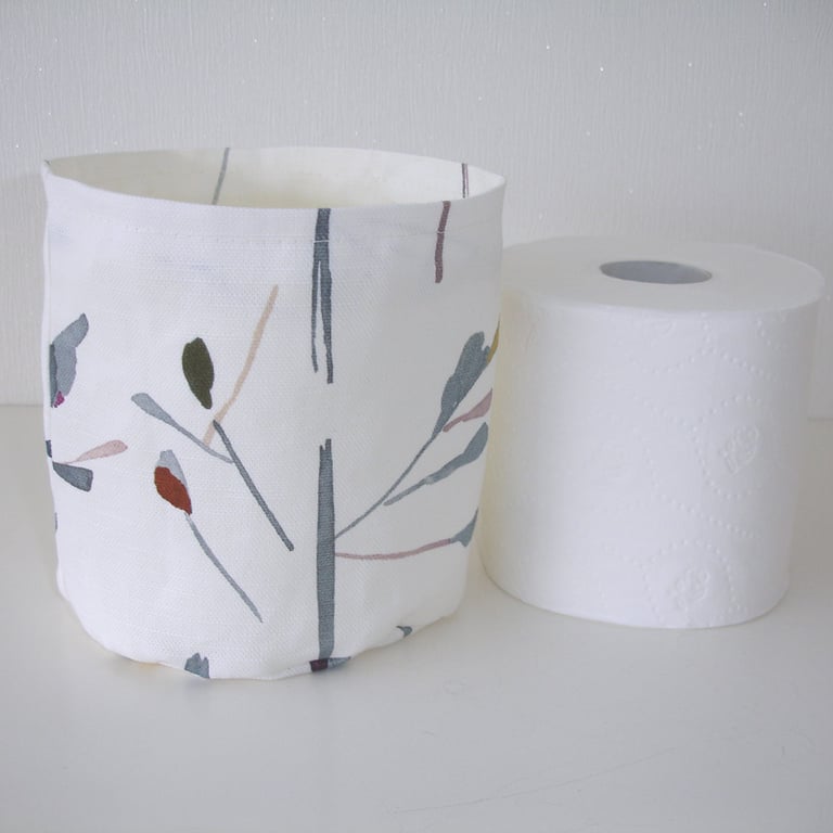 Toilet Roll Holder Loo Roll Storage Basket Bathroom Kitchen Grey Shampoo Tidy