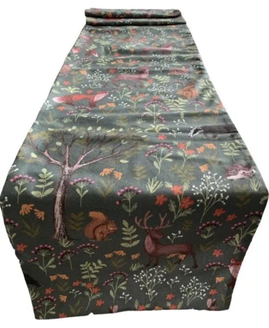 Woodland Animals Table Runner 1m x 30cm Gift Idea
