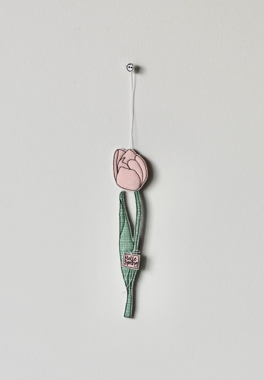 'Hello Spring Tulip' - Handmade Hanging Decoration