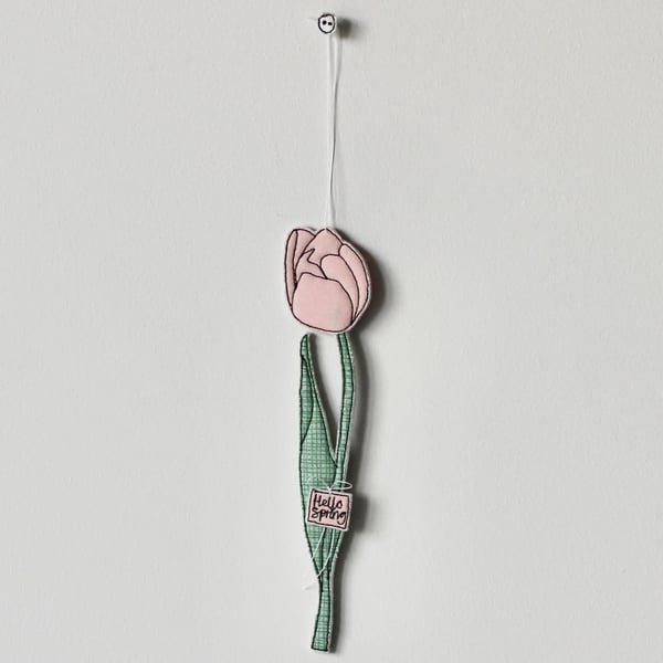 'Hello Spring Tulip' - Handmade Hanging Decoration