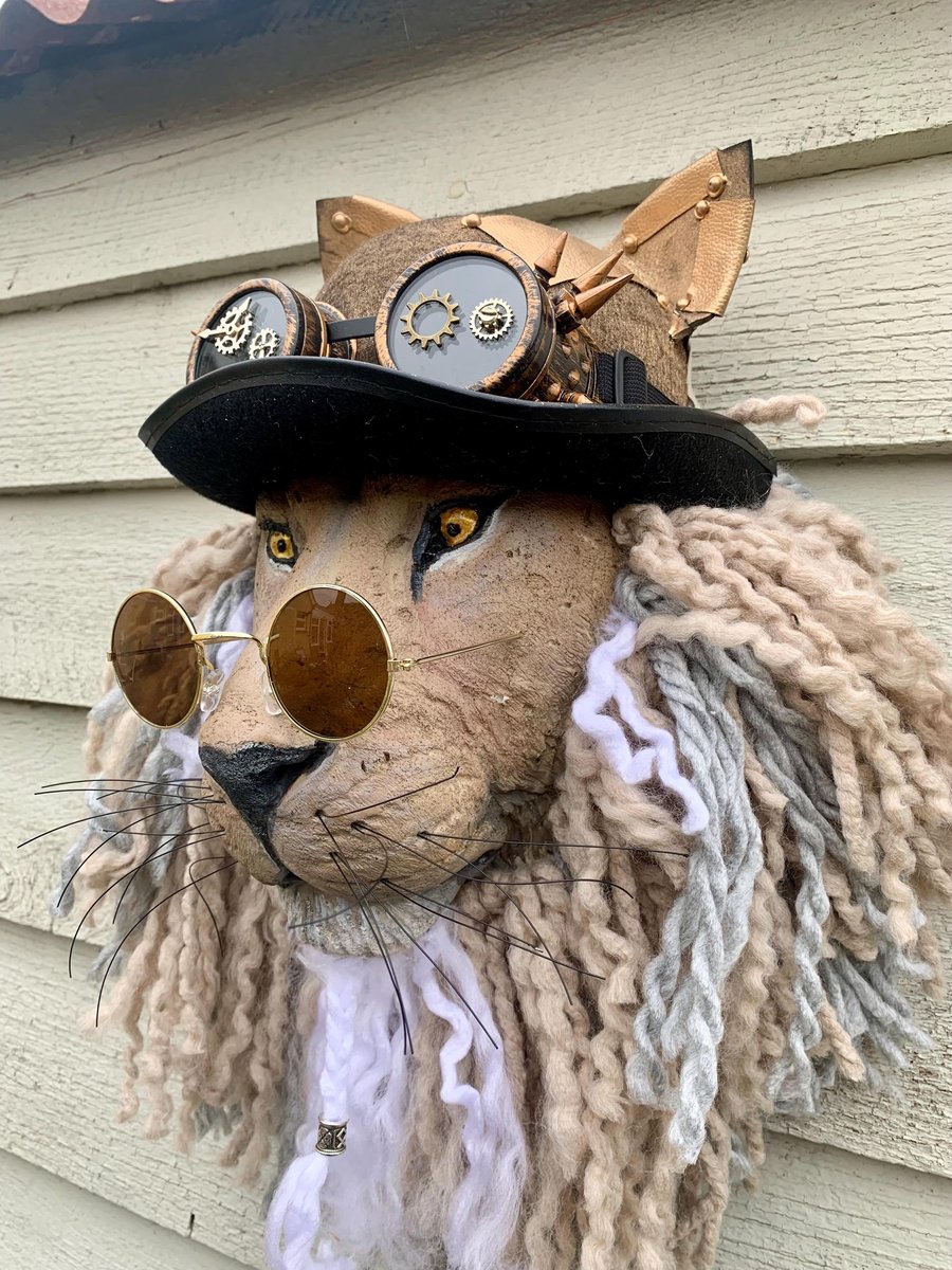 Steampunk Bespoke whimsical lion head 